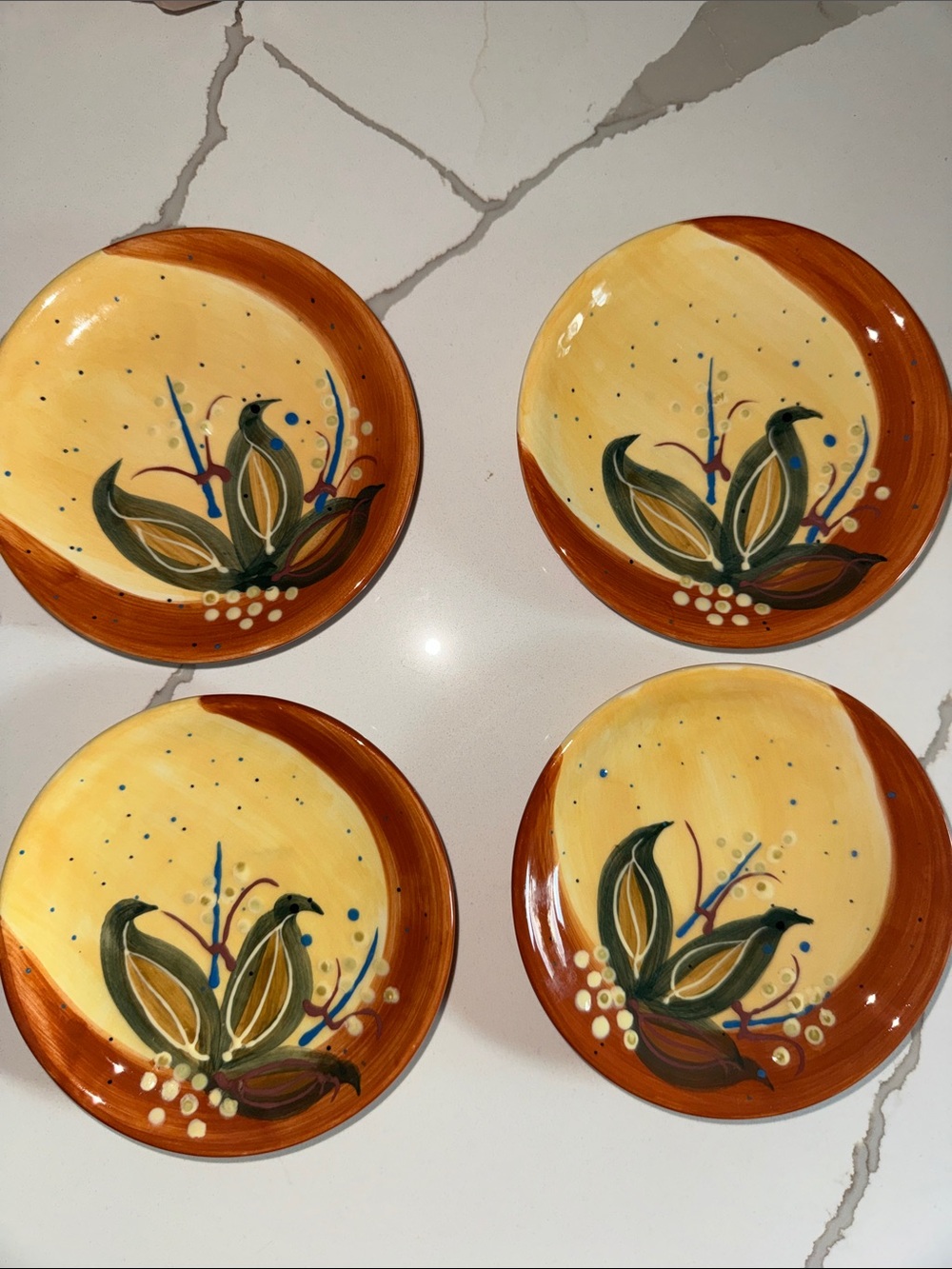 Floral Dessert Plates Set of 4